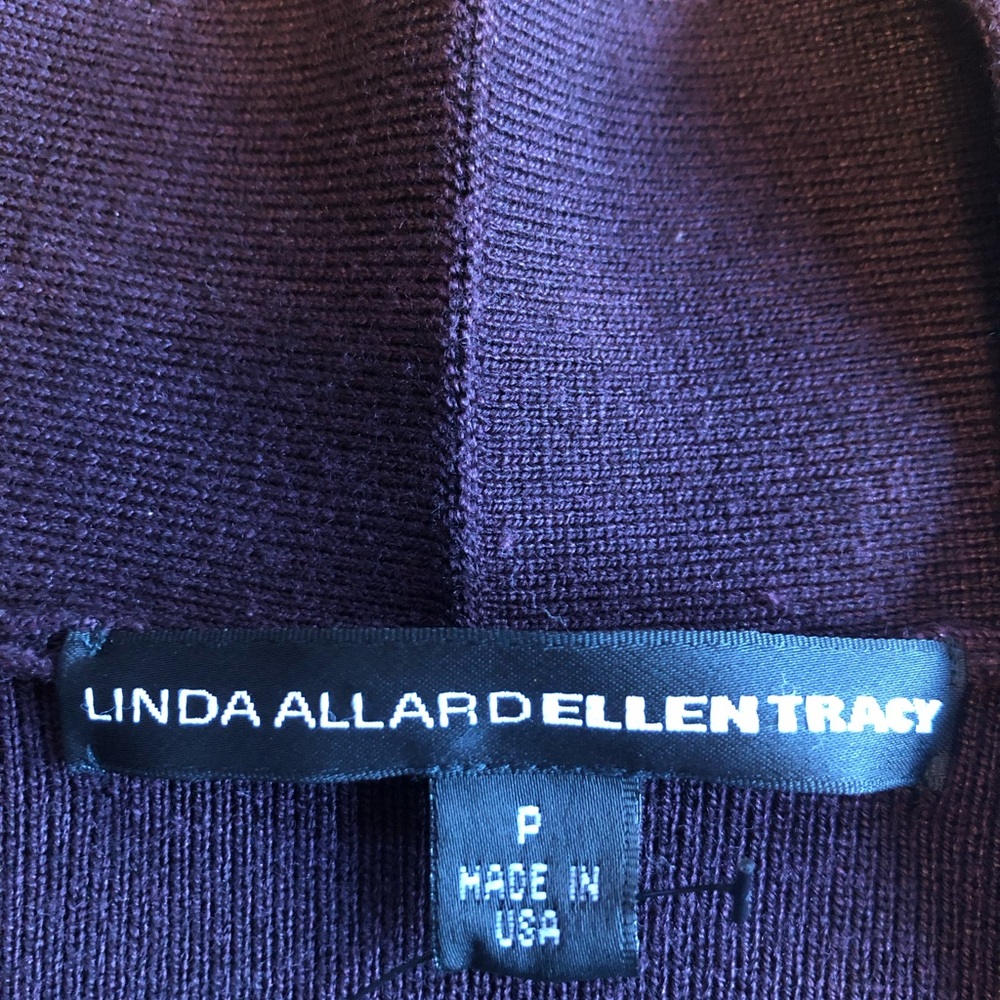 Linda Allard Ellen Tracy Purple/ Plum Wool Cardigan Sweater Jacket Size P- NWT - Picture 4 of 11